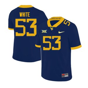 Men's West Virginia Mountaineers NCAA #53 Jordan White Navy Authentic Nike Stitched College Football Jersey PQ15Y26EV